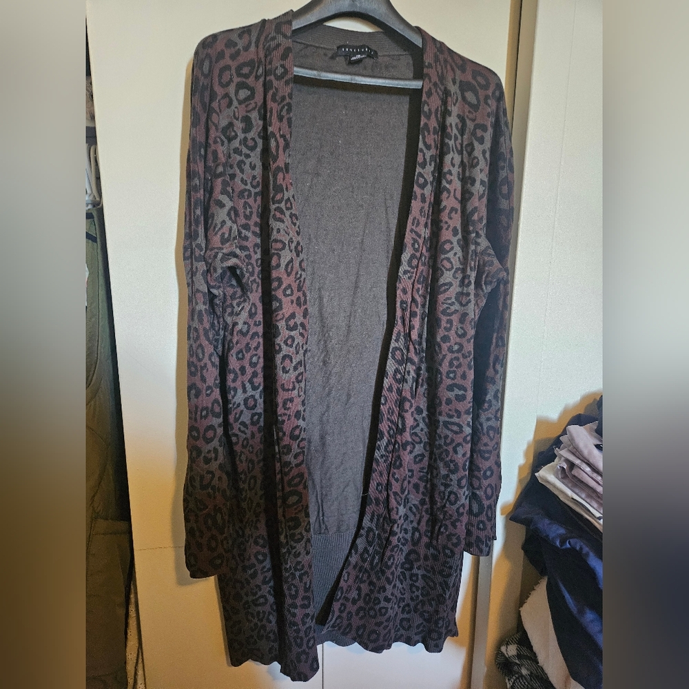 Sanctuary Brown, Black and Green Animal Print Cardigan
